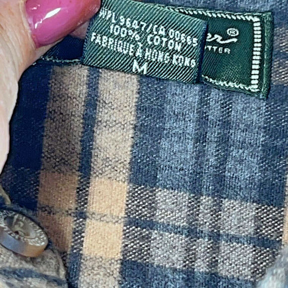 Eddie Bauer Mens Flannel Shirt Sz Medium Multicolor Plaid Heavy Cotton Button Up - Picture 5 of 11
